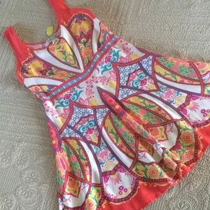 Fit and flare sleeveless multicolor dress